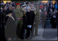 Prince of Wales attends Anzac Day Dawn Service, London, UK.