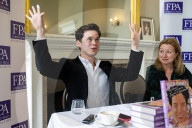 Eurovision Song Contest briefing and book launch of Wild Dances with author William Lee Adams at the Royal Overseas League, London, UK.