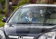 Dominic Raab leaves his home in Esher, Surrey, UK.
