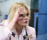 Joanna Lumley presses the first King Charles coins for Gibraltar at Tower Mint, London, UK.
