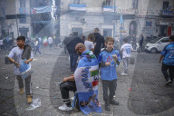 SSC Napoli fans react with disappointment, inside the Diego Armando Maradona Stadium the end of the Napoli-Salernitana football match which finished 1-1 and which did not allow Napoli to win the 2022/2023 championship early