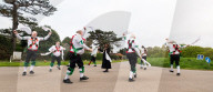 Greensleeves Morris Men dancing on Wimbledon Common, London.