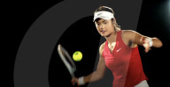 Tennis ace Emma Raducanu gives a tennis lesson as a hologram from 4,000 miles away.                       