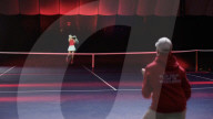 Tennis ace Emma Raducanu gives a tennis lesson as a hologram from 4,000 miles away.                       