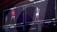 Tennis ace Emma Raducanu gives a tennis lesson as a hologram from 4,000 miles away.                       