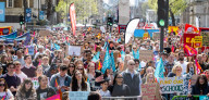 NEU Teachers strike day and rally attended by thousands of teachers and students. 