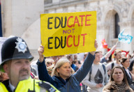 NEU Teachers strike day and rally attended by thousands of teachers and students. 