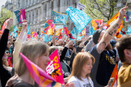 NEU Teachers strike day and rally attended by thousands of teachers and students. 