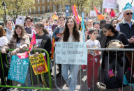 NEU Teachers strike day and rally attended by thousands of teachers and students. 