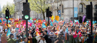 NEU Teachers strike day and rally attended by thousands of teachers and students. 