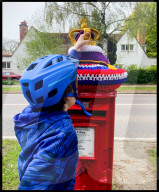 Coronation Post Box in Letchworth, United Kingdom.