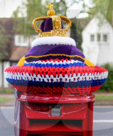 Coronation Post Box in Letchworth, United Kingdom.