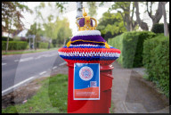 Coronation Post Box in Letchworth, United Kingdom.