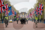 Coronation build up on The Mall London, UK