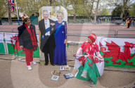 Coronation build up on The Mall London, UK