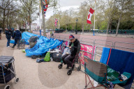 Coronation build up on The Mall London, UK