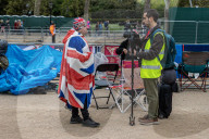 Coronation build up on The Mall London, UK