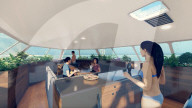 Self-sufficient yacht for an off-grid life at sea.           