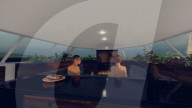 Self-sufficient yacht for an off-grid life at sea.           