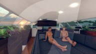 Self-sufficient yacht for an off-grid life at sea.           