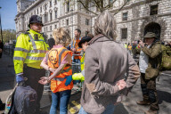 Just Stop Oil demo Parliament Square, London, UK.