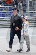 PEOPLE - Gad Elmaleh and son attend the Formula E E-Prix of Monaco