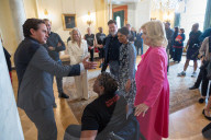 The Prime Minister's wife watches boxing training