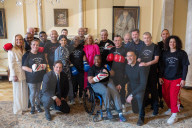 The Prime Minister's wife watches boxing training
