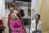 Jill Biden and Akshata Murthy at Charles Dickens Primary School