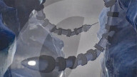US space agency NASA shows off robot snake for exploring alien worlds.                             