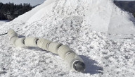 US space agency NASA shows off robot snake for exploring alien worlds.                             