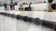 US space agency NASA shows off robot snake for exploring alien worlds.                             