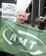 RMT Picket line outside of Euston Station, London