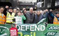 RMT Picket line outside of Euston Station, London