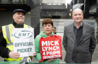 RMT Picket line outside of Euston Station, London
