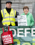 RMT Picket line outside of Euston Station, London