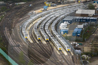 Rail strikes in Horsham, UK.