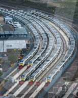 Rail strikes in Horsham, UK.