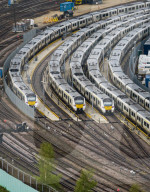 Rail strikes in Horsham, UK.