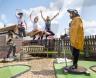 Melbourne acrobats launch The Brighton Fringe 2023 at an event in Hove, East Sussex, UK.