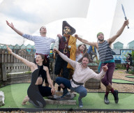 Melbourne acrobats launch The Brighton Fringe 2023 at an event in Hove, East Sussex, UK.