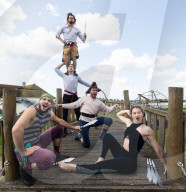 Melbourne acrobats launch The Brighton Fringe 2023 at an event in Hove, East Sussex, UK.