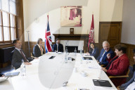 Jeremy Hunt UK Chancellor of the Exchequer  holds a bilateral meeting with Managing Director at IMF