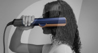 Dyson hair straighteners use a blast of hot air.                  