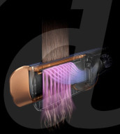 Dyson hair straighteners use a blast of hot air.                  