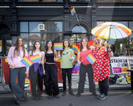Drag Queen Storytime protest outside the Honor Oak Pub, Forest Hill, London, Great Britain 
27th May 2023