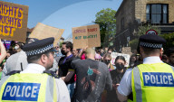Drag Queen Storytime protest outside the Honor Oak Pub, Forest Hill, London, Great Britain 
27th May 2023