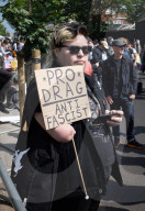 Drag Queen Storytime protest outside the Honor Oak Pub, Forest Hill, London, Great Britain 
27th May 2023