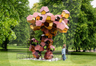 Web(s) of Life exhibition by Argentinian artist Tomas Saraceno at the Serpentine Gallery South, Hyde Park, London, UK.