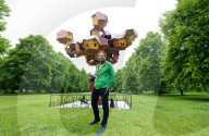 Web(s) of Life exhibition by Argentinian artist Tomas Saraceno at the Serpentine Gallery South, Hyde Park, London, UK.
